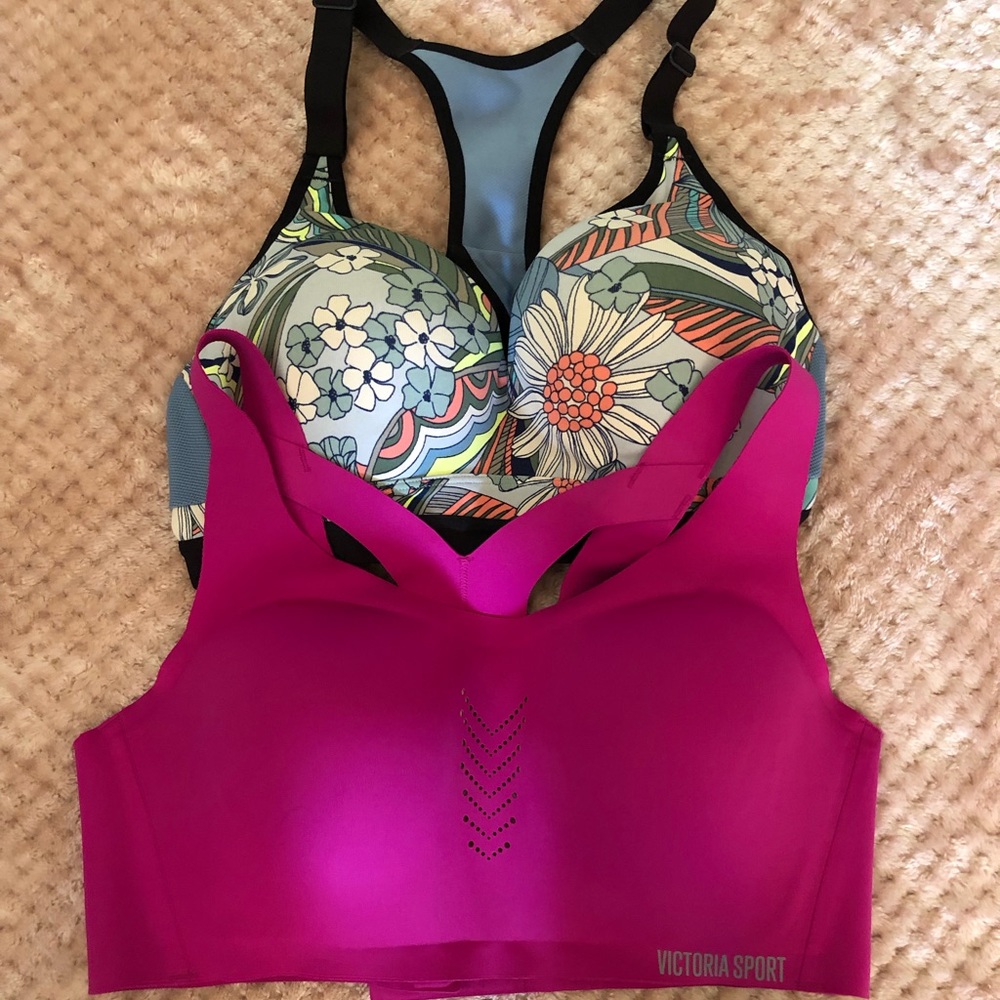 Two Victoria Secret sports bras